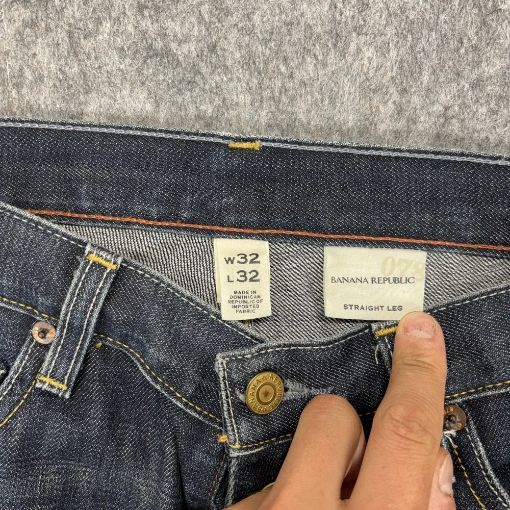 Banana Republic Straight Leg Button Fly‎ Jeans Men's 32x32 Fades Hige Americana